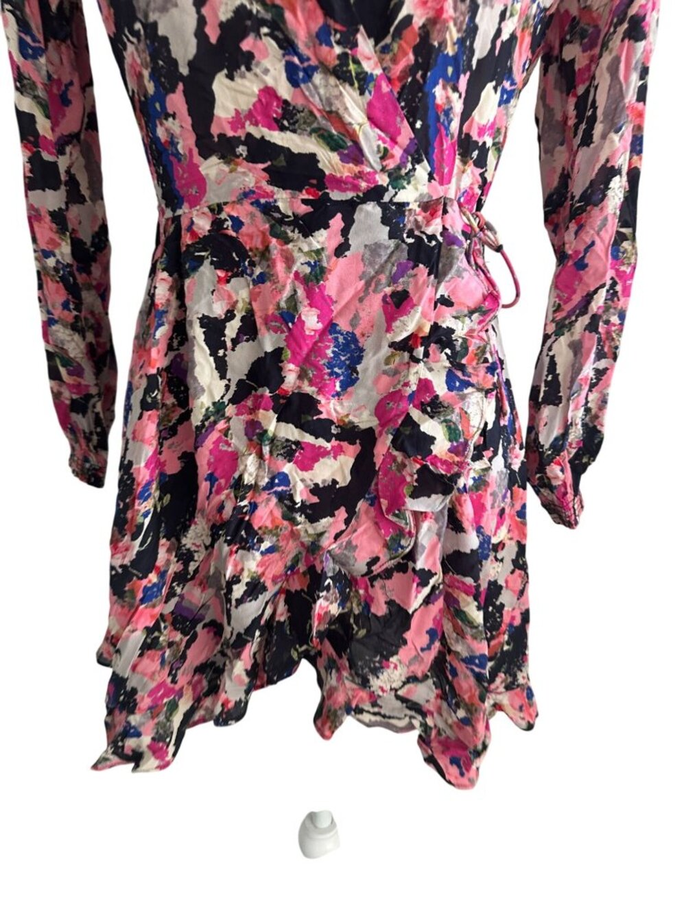 IRO Women's Pink Floral Wrap Dress Size 34 US XS - Picture 6 of 11